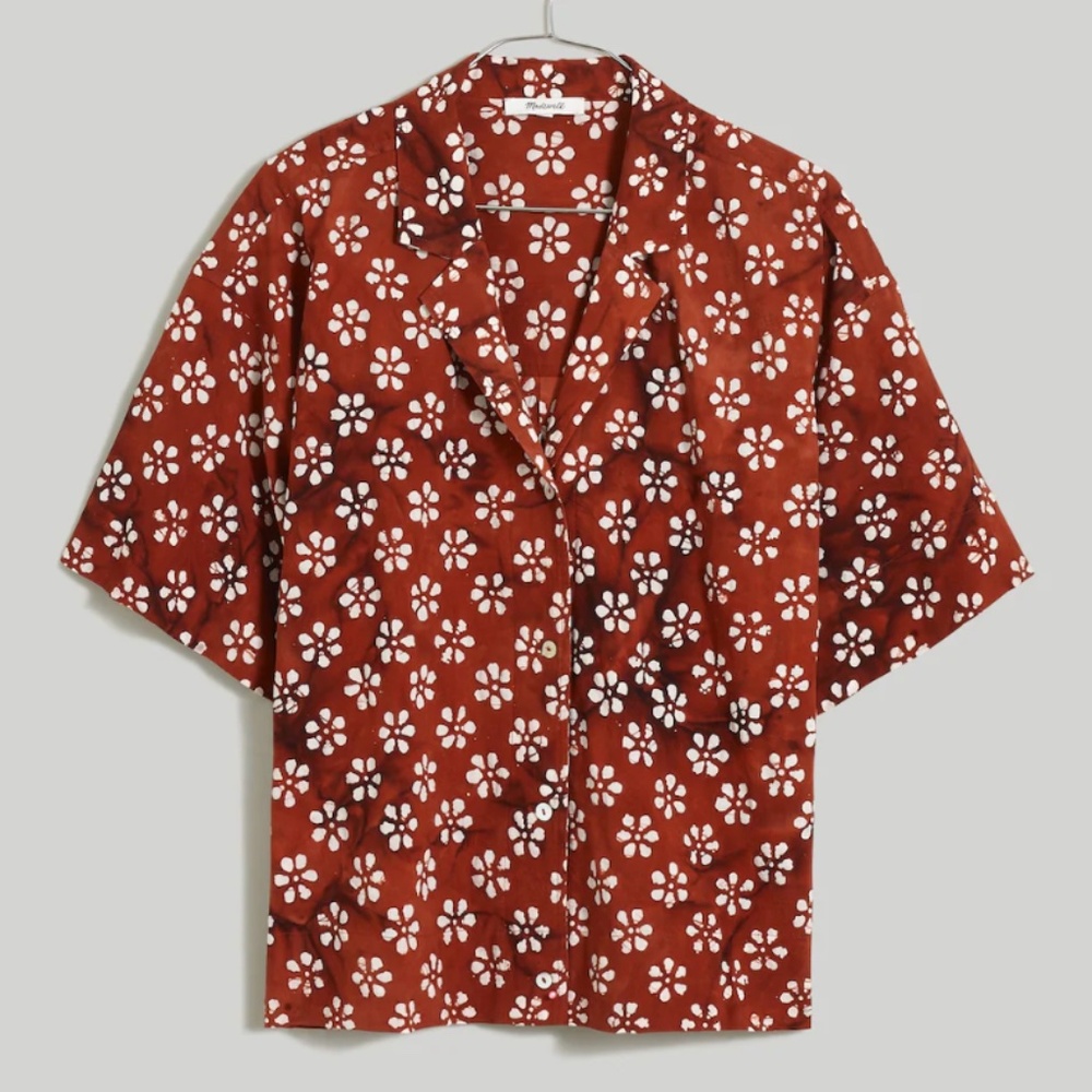 Madewell Plus Bubble-Printed Button-Up Camp Shirt 2X